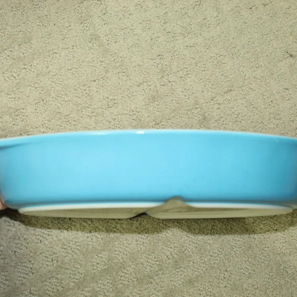 Vintage Pyrex 063 Divided 1 Qt. Primary Blue Casserole - No Lid - EXCELLENT